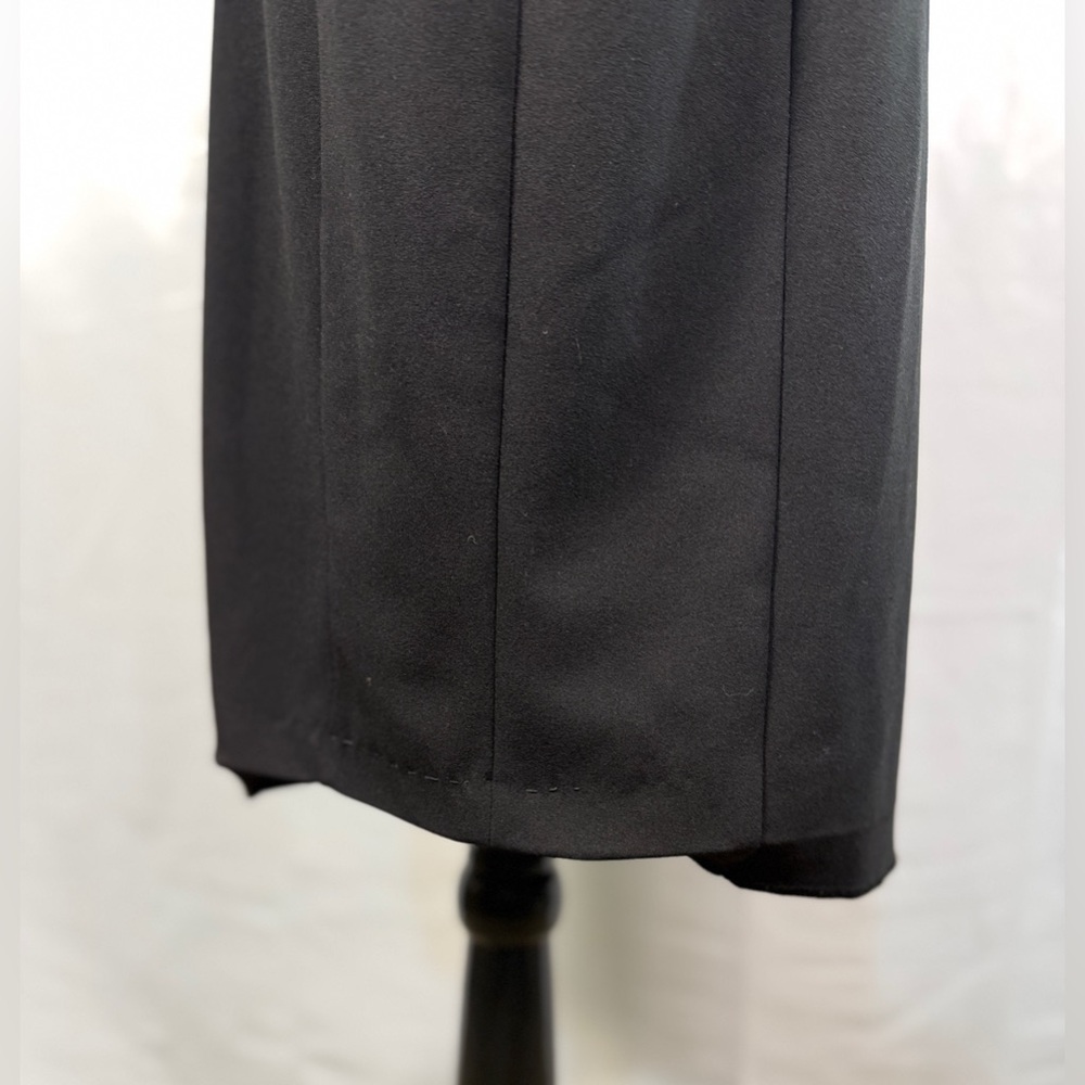 Calvin Klein Black Midi Dress with Bow Tie at Neckline Backside Zip Up Size 12 - Picture 5 of 15